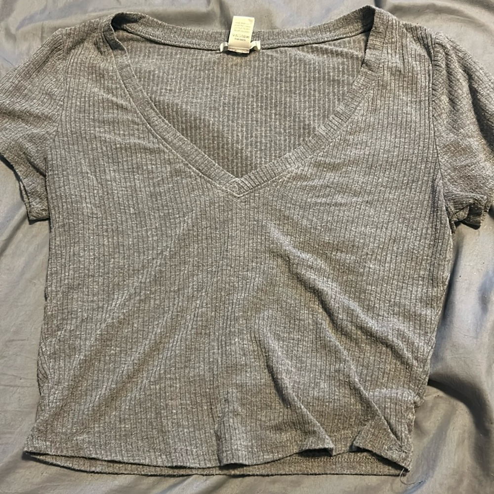 Gray crop top